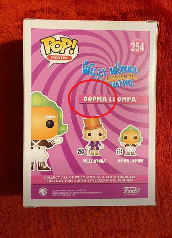 (Light Box Damage) Funko Pop! Willy Wonka & The Chocolate Factory Oompa Loompa (Error Box) #254