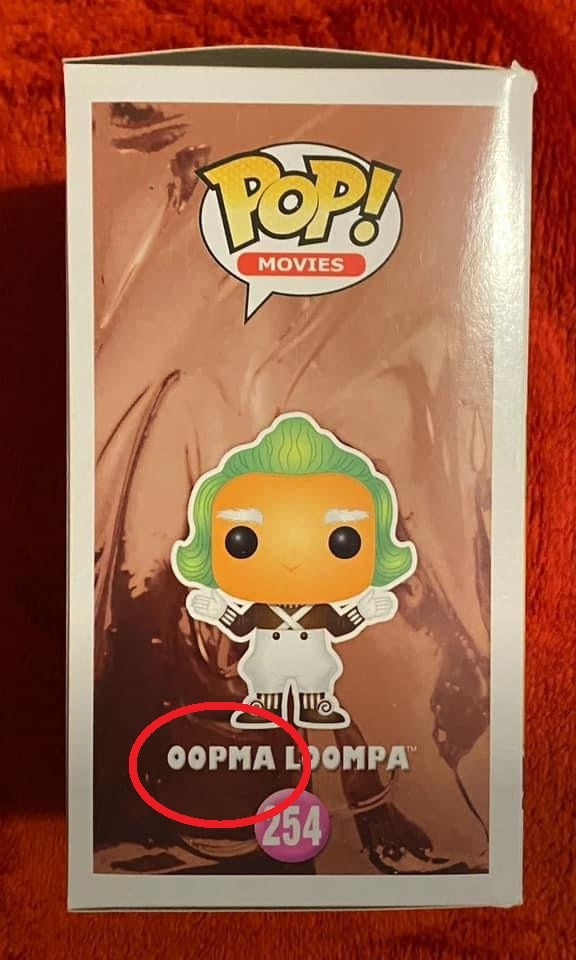 (Light Box Damage) Funko Pop! Willy Wonka & The Chocolate Factory Oompa Loompa (Error Box) #254