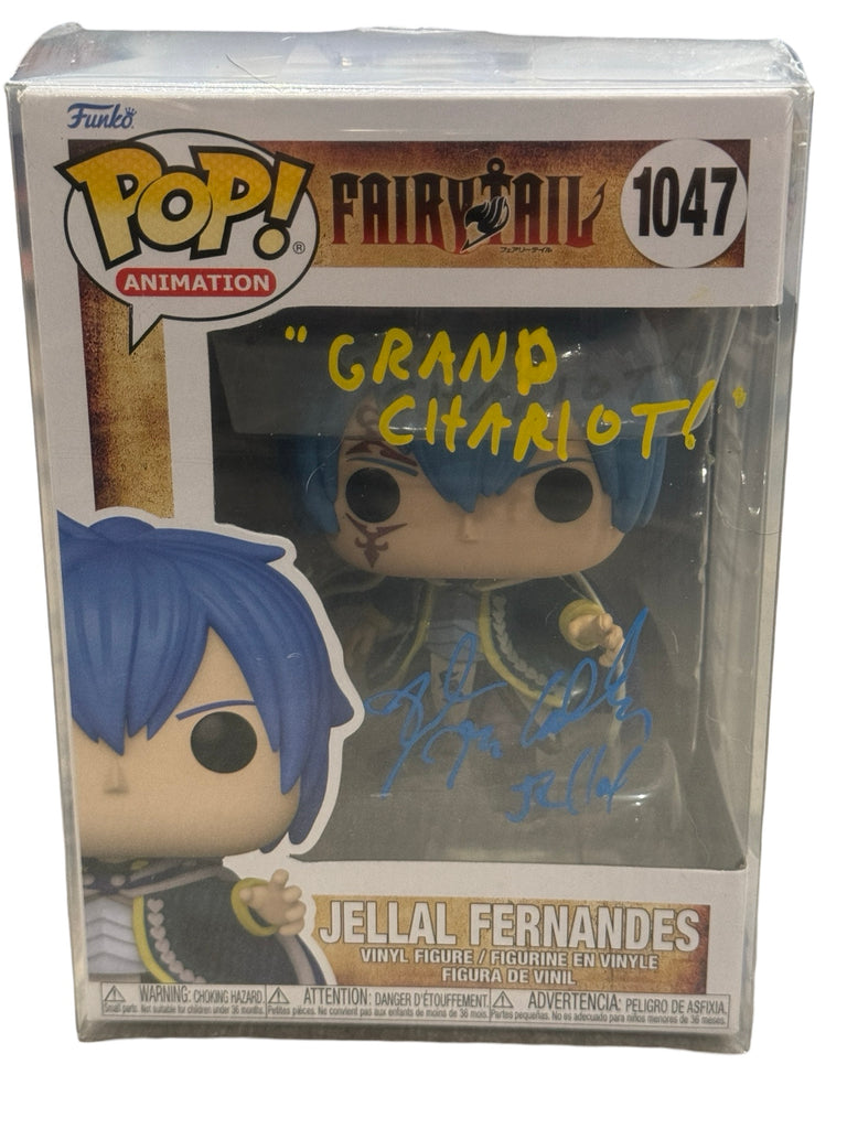 Rob McCollum Signed Autographed Fairy Tail Jellal Fernandes Funko Pop #1047 w/ Quote (JSA Certified) (Quotes and Colors May Vary)