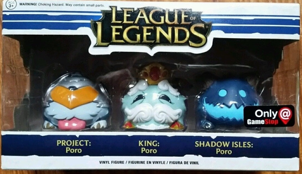 (Light Box Damage) Funko Pop! League of Legends Project Poro, King Poro, and Shadow Isles Poro Exclusive 3 Pack