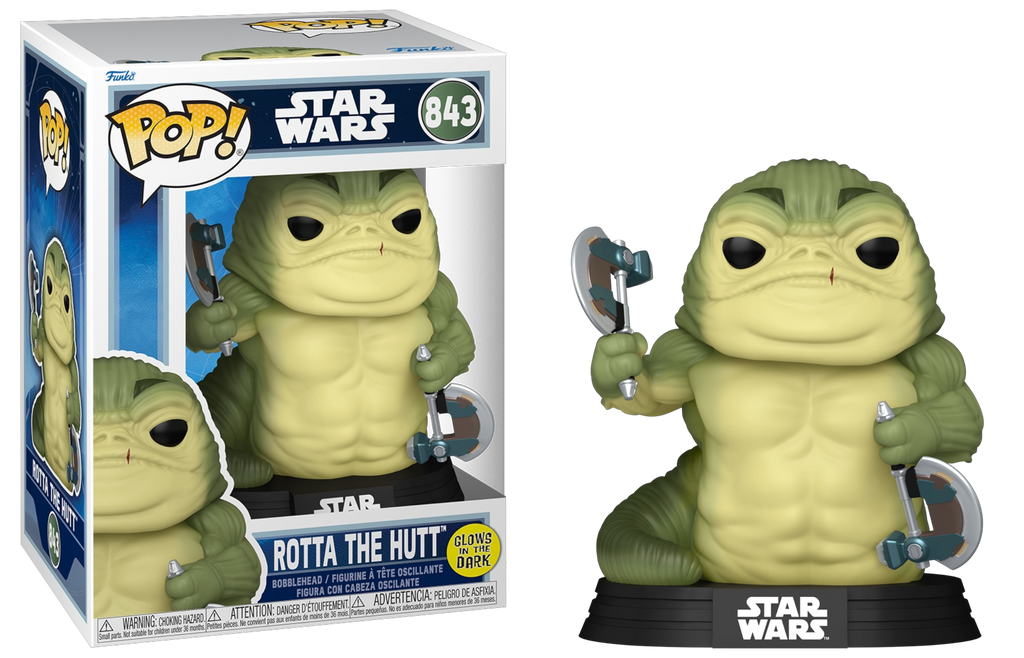 Funko Pop! Star Wars The Mandalorian and Grogu Rotta the Hutt Glow #843