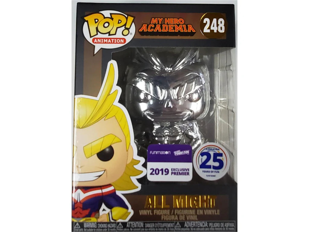 Funko Pop! My Hero Academia All Might Silver Chrome (NYCC Funimation Booth Sticker) Exclusive #248