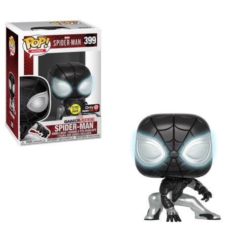 (Light Box Damage) Funko Pop! Spider-Man (Negative Suit) Glow Exclusive #399