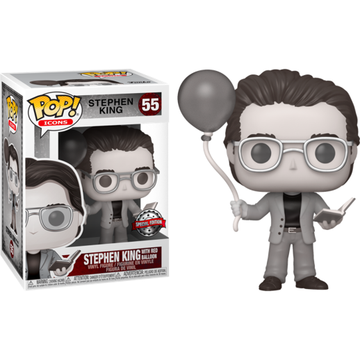 Funko Pop! Stephen King with Red Balloon Black and White Exclusive #55 (Special Edition)