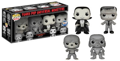 funko monsters universal Funko Pop! Universal Monsters Black and White Exclusive 4 Pack