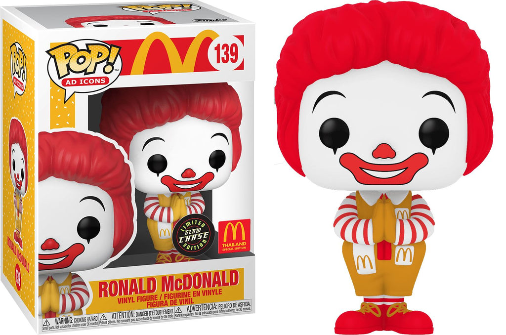 Ad Icons McDonalds Ronald McDonald Thailand Glow Chase Exclusive Funko Pop! #139 - Undiscovered Realm