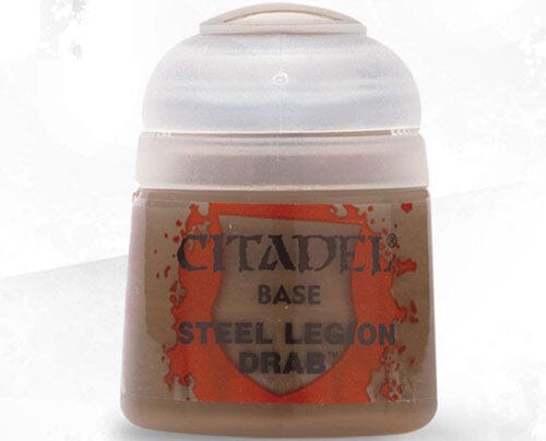 Citadel Base Paint: Steel Legion Drab (12ml) - Undiscovered Realm