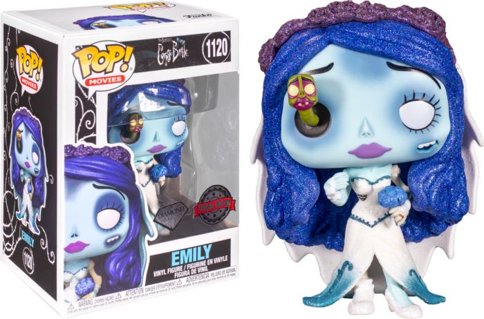 Corpse Bride Emily (w/ Maggot) (Diamond Glitter) Exclusive Funko Pop! #1120 (Special Edition Sticker) - Undiscovered Realm