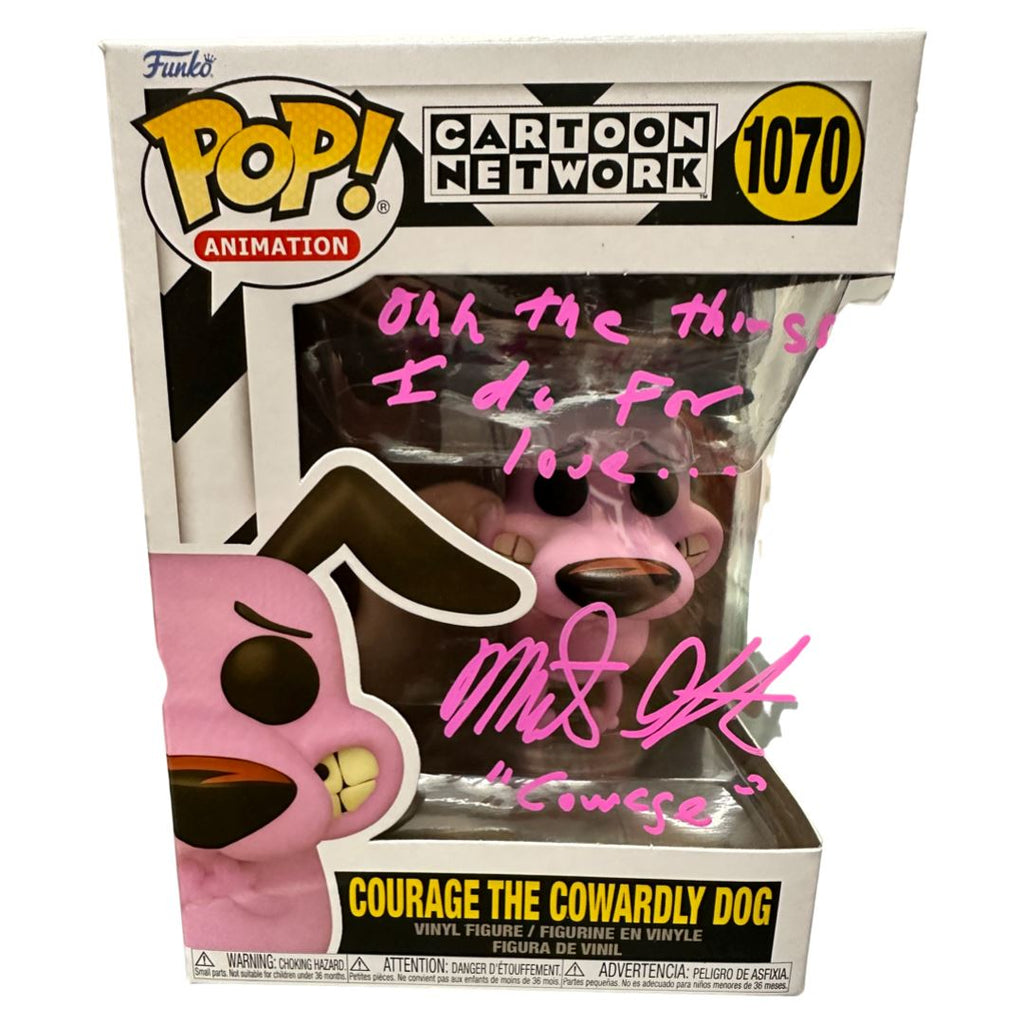 Courage the Cowardly Dog SIGNED Autographed by Marty Grabstein Funko Pop! #1070 (JSA Certified) (Quotes may vary) - Undiscovered Realm