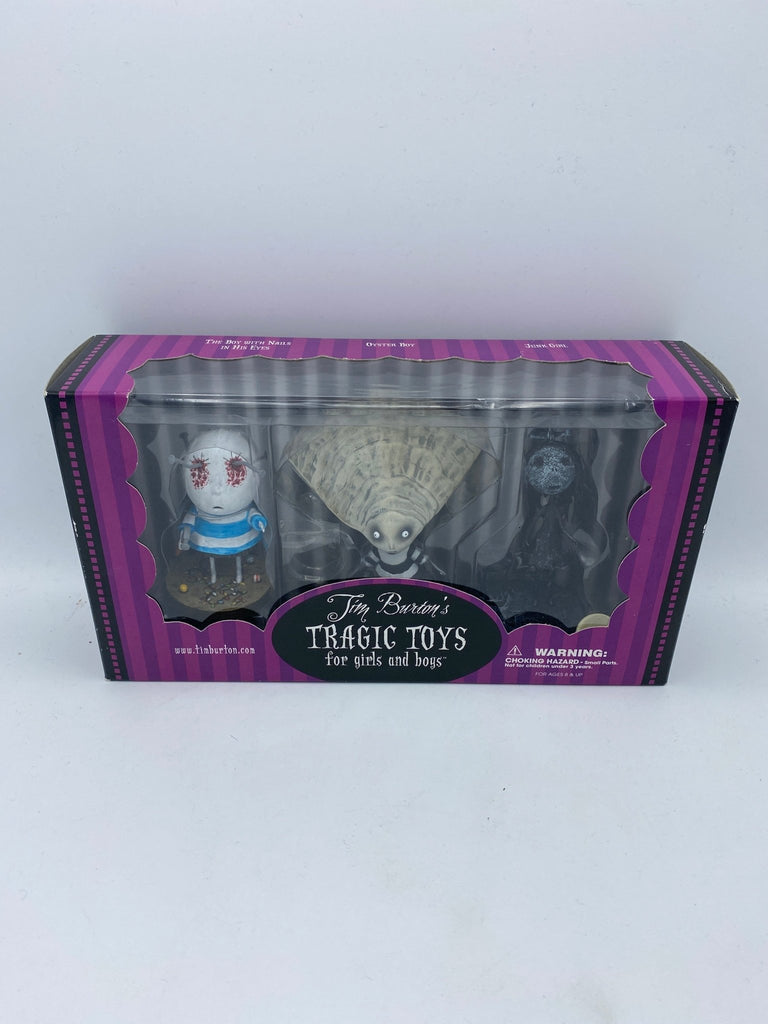 Dark Horse Deluxe Tim Burton's Tragic Toys Three Pack (Boy with Nails in His Eyes, Oyster Boy, Junk Girl) - Undiscovered Realm