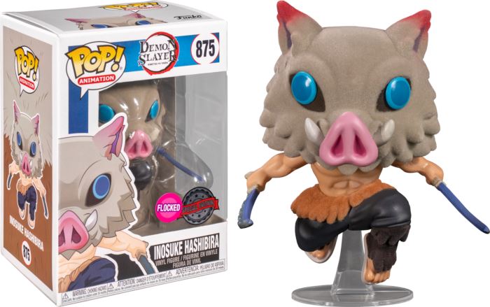 Demon Slayer Inosuke Hashibira (Flocked) Exclusive Funko Pop! #875 (Special Edition Sticker) - Undiscovered Realm