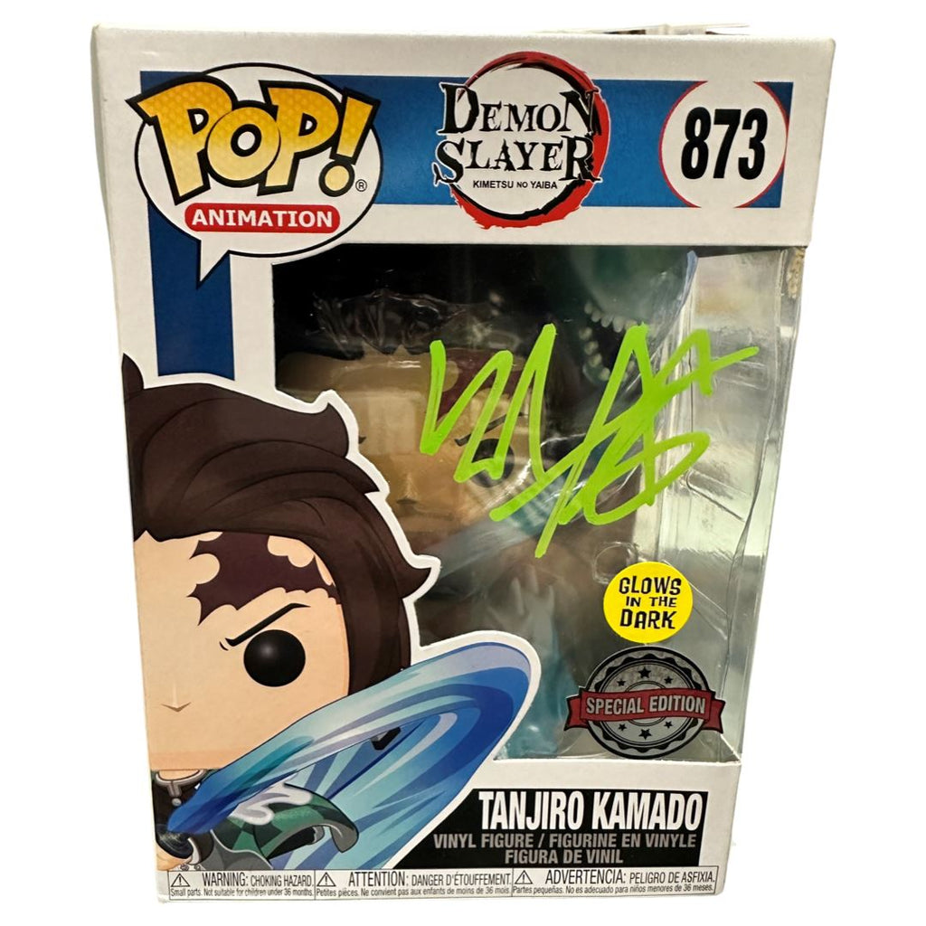Demon Slayer Tanjiro Kamado (Constant Flux) (Glow) SIGNED Autographed by Zach Aguilar Exclusive Funko Pop! #873 (JSA Certified) - Undiscovered Realm