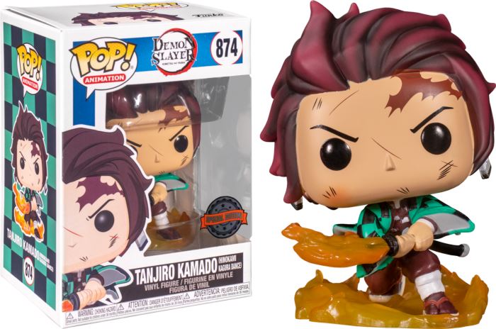 Demon Slayer Tanjiro Kamado (Flaming Blade Hinokami Kagura Dance) Exclusive Funko Pop! #874 (Special Edition Sticker) - Undiscovered Realm