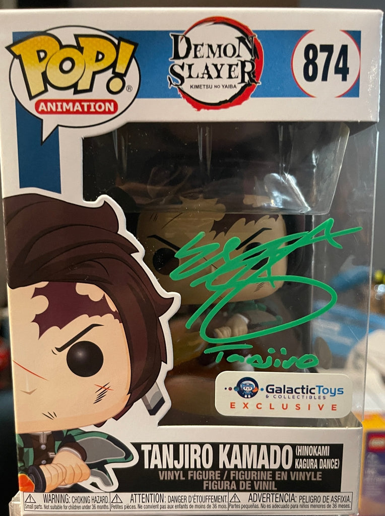 Demon Slayer Tanjiro Kamado (Hinokami Kagura Dance) SIGNED Autographed by Zach Aguilar Exclusive Funko Pop! #874 (JSA Certified) - Undiscovered Realm