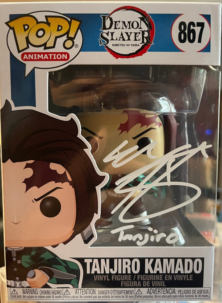 Demon Slayer Tanjiro Kamado SIGNED Autographed by Zach Aguilar Funko Pop! #867 (JSA Certified)(Colors and Styles May Very) - Undiscovered Realm