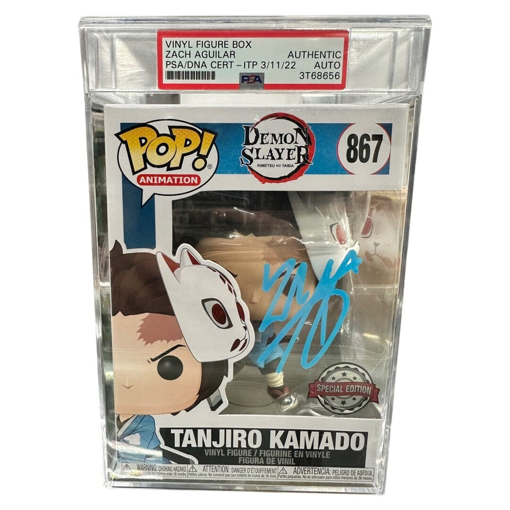 Demon Slayer Tanjiro Kamado with Mask SIGNED Autographed by Zach Aguilar Exclusive Funko Pop! #867 (PSA/DNA Graded & Certified) - Undiscovered Realm
