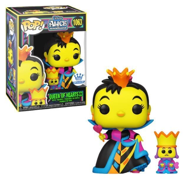 Diney Alice in Wonderland Queen of Hearts with King (Blacklight) Exclusive Funko Pop! #1063 - Undiscovered Realm