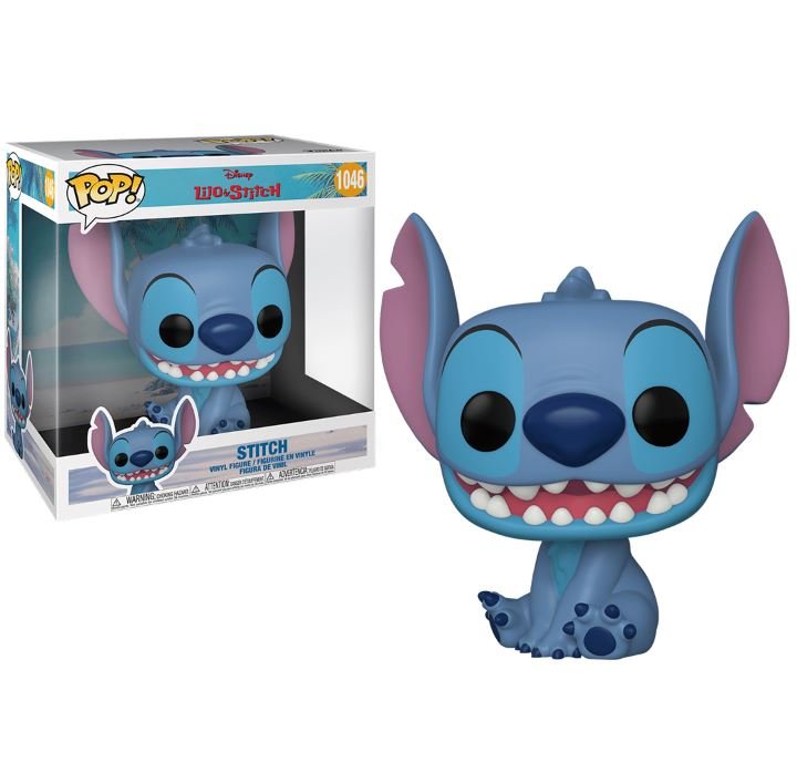 Disney Lilo & Stitch Seated Stitch (Smiling) 10 Inch Jumbo Funko Pop! #1046 - Undiscovered Realm
