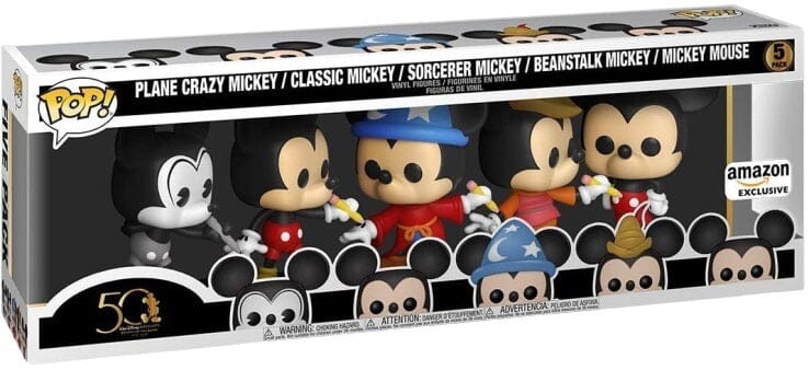 Disney Plane Crazy Mickey/ Classic Mickey/ Sorcerer Mickey/ Beanstalk Mickey/ Mickey Mouse Exclusive 5 Pack Funko Pop! - Undiscovered Realm