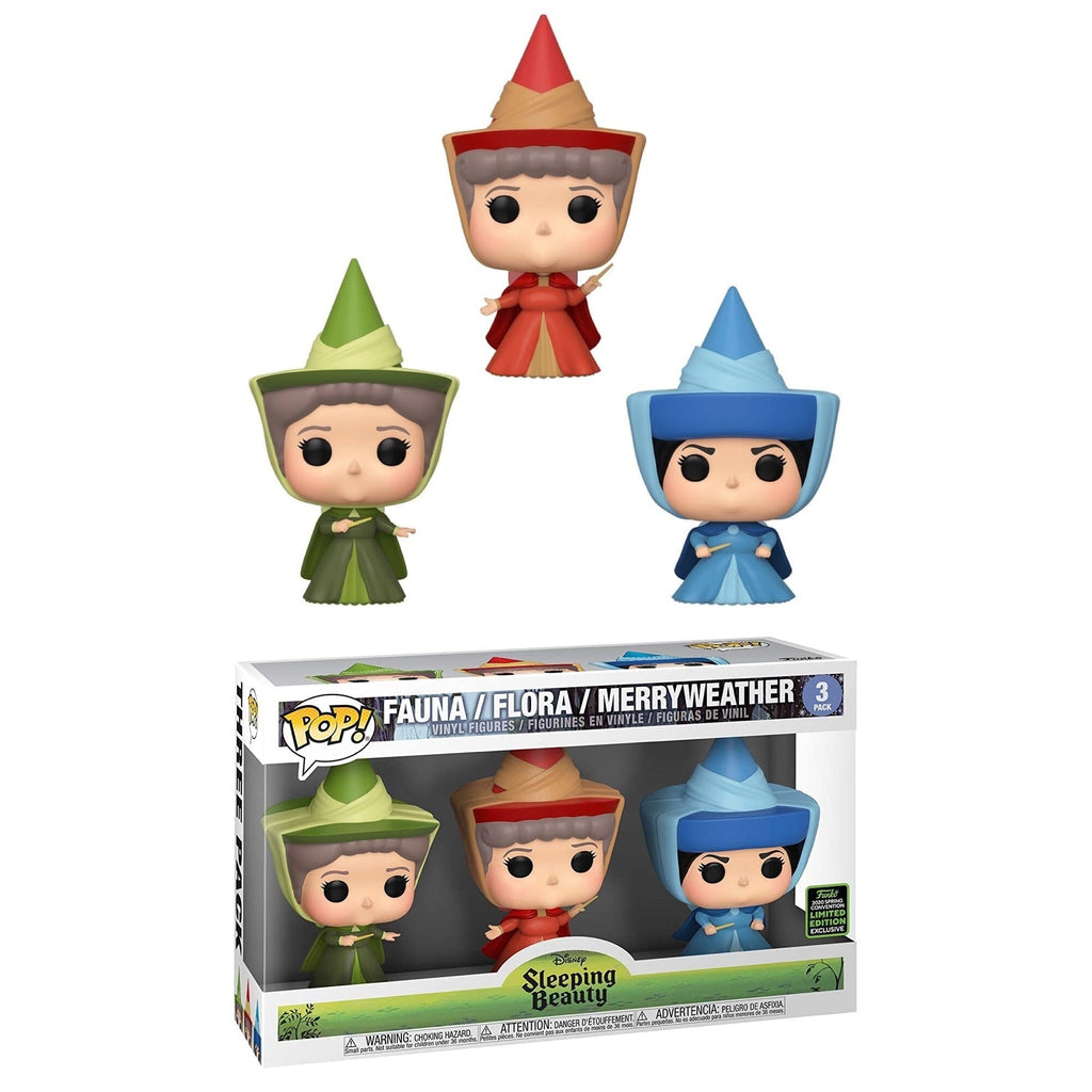 Disney Sleeping Beauty Fauna/Flora/Merryweather Spring Convention Exclusive 3 Pack Funko Pop! - Undiscovered Realm