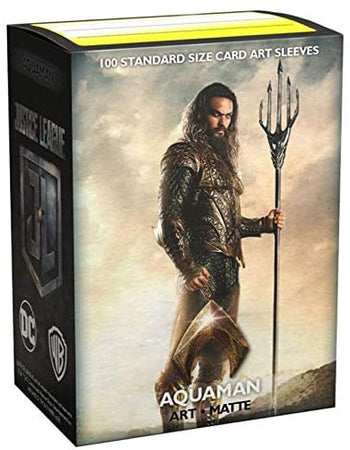 justice league card sleeves Dragon Shield Standard Size Card Sleeves 100 Count Brushed Art Matte DC Justice League Aquaman