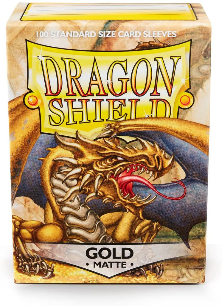 Dragon Shield Standard Size Card Sleeves 100 Count Matte Gold - Undiscovered Realm