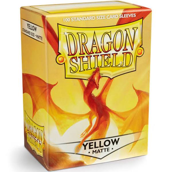 Dragon Shield Standard Size Card Sleeves 100 Count Matte Yellow - Undiscovered Realm