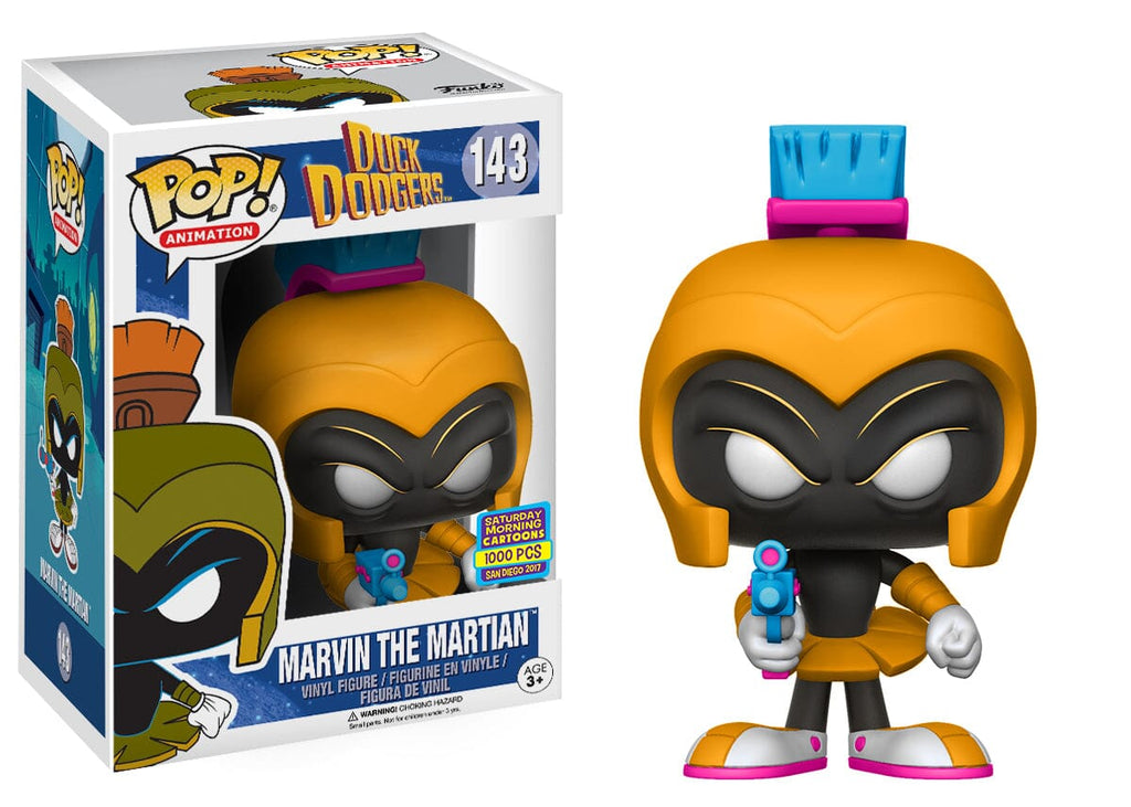 Duck Dodgers Marvin the Martian (Neon Orange) SDCC Exclusive Funko Pop! #143 (Light Box Damage) - Undiscovered Realm