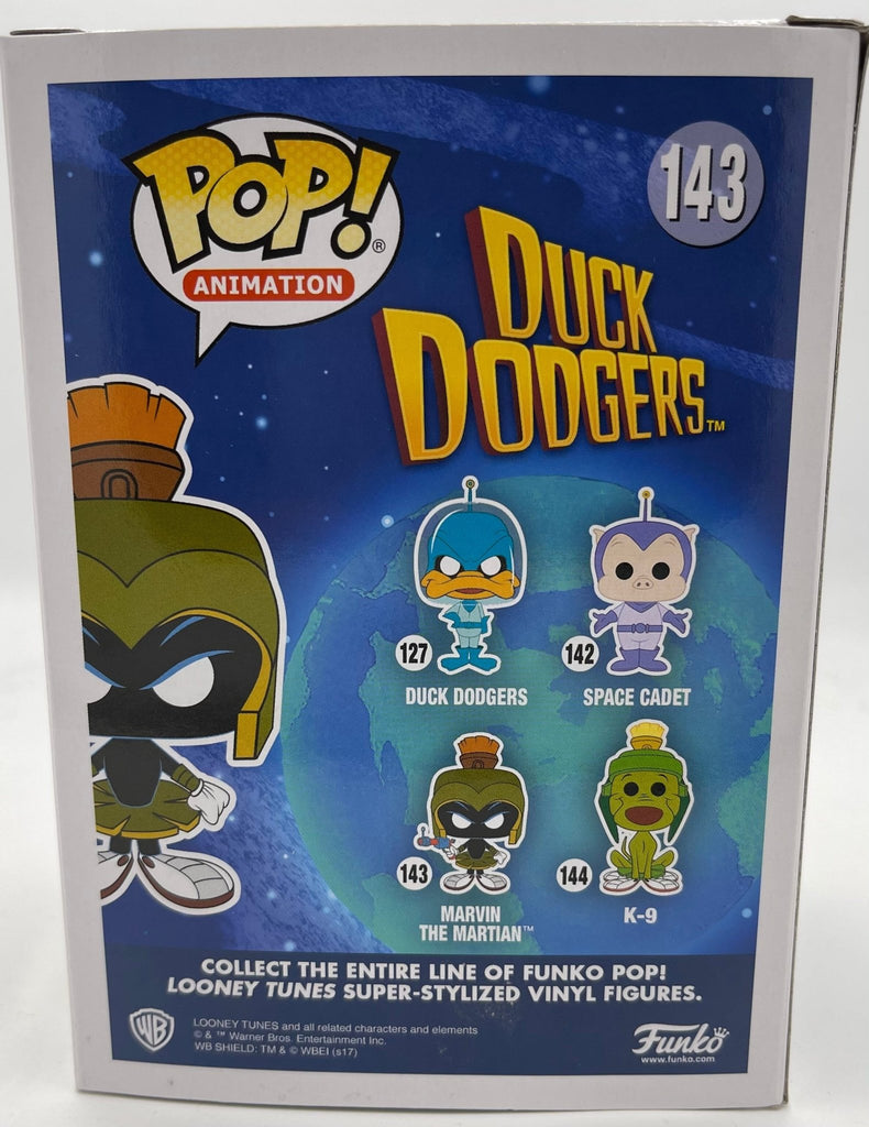 Duck Dodgers Marvin the Martian (Neon Orange) SDCC Exclusive Funko Pop! #143 (Light Box Damage) - Undiscovered Realm