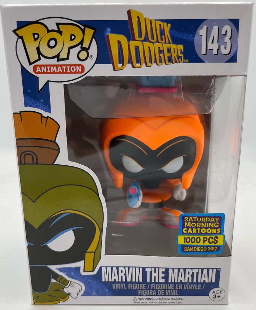 Duck Dodgers Marvin the Martian (Neon Orange) SDCC Exclusive Funko Pop! #143 (Light Box Damage) - Undiscovered Realm