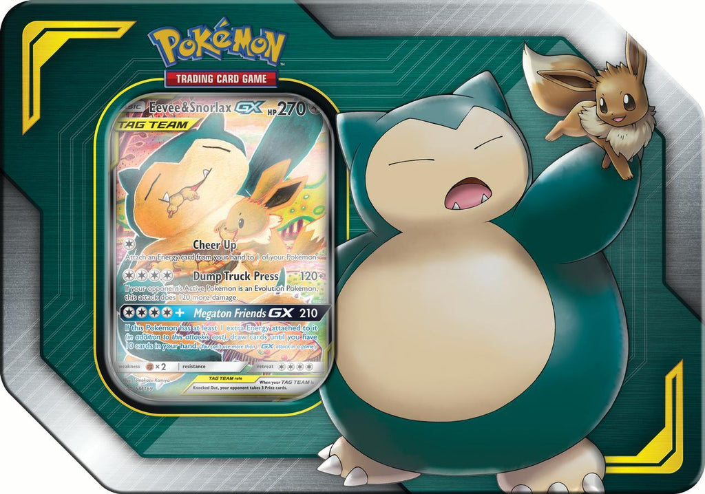 Pokemon TCG Eevee & Snorlax GX Tag Team Tin