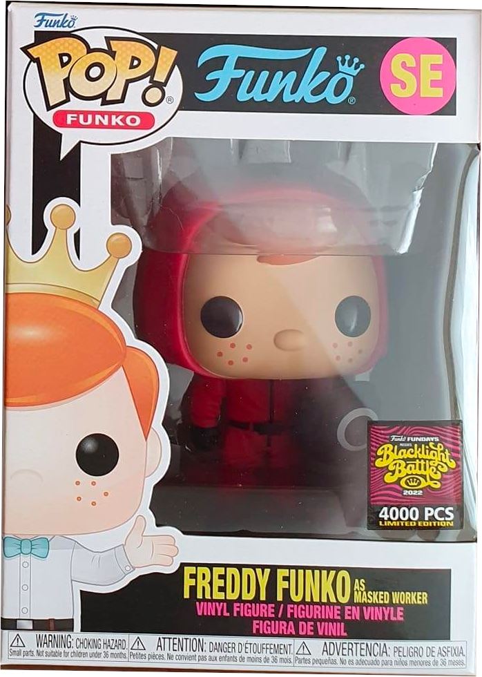 Freddy Funko as Masked Worker Blacklight Battle Fundays Exclusive Funko Pop! (4000 PCS)