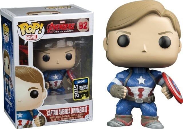 Funko Pop! Avengers Age of Ultron Captain America (Unmasked) Summer Convention Exclusive #92