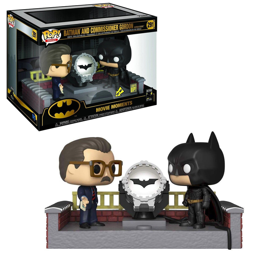 Funko Pop! Batman Begins Batman and Commissioner Gordon with Light Up Bat Signal Movie Moment #291