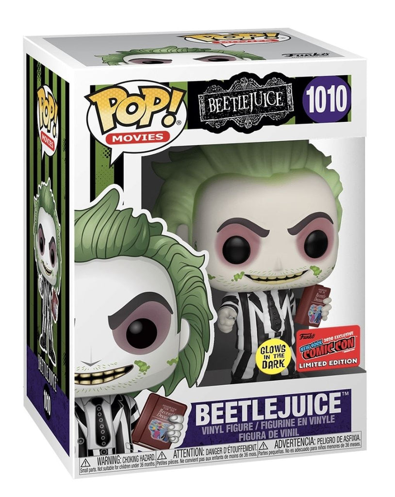 Funko Pop! Beetlejuice with Handbook of the Recently Deceased Glow (NYCC Official Sticker) Exclusive #1010