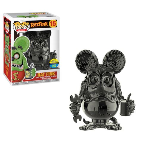 Funko Pop! Black Chrome Rat Fink SDCC Exclusive (Official Sticker) #15