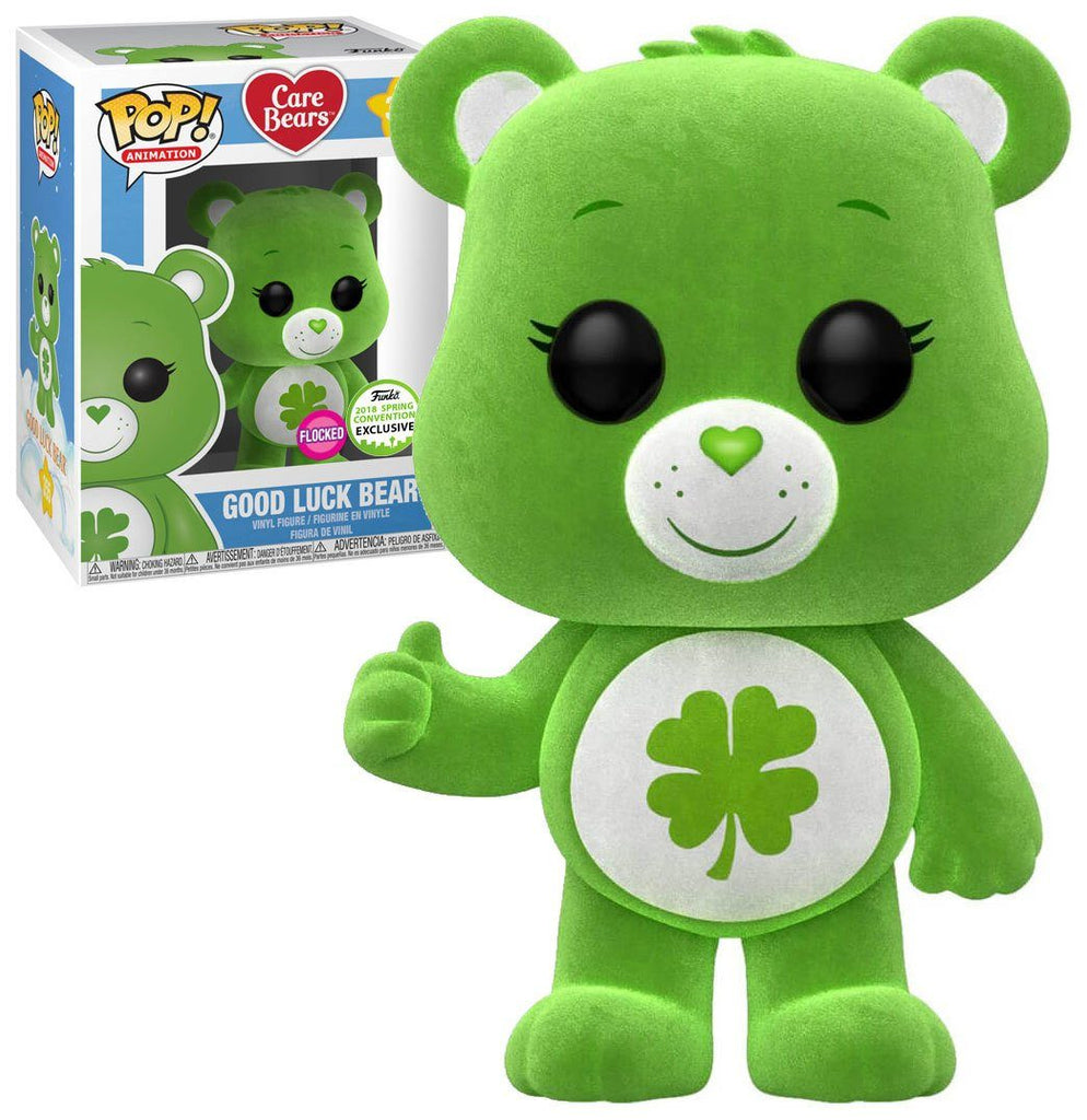 Funko Pop! Care Bears Good Luck Bear Flocked Spring Convention Exclusive #355