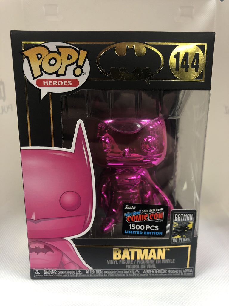 Funko Pop! DC Batman Pink Chrome NYCC Official Sticker Exclusive #144 1500 PCS