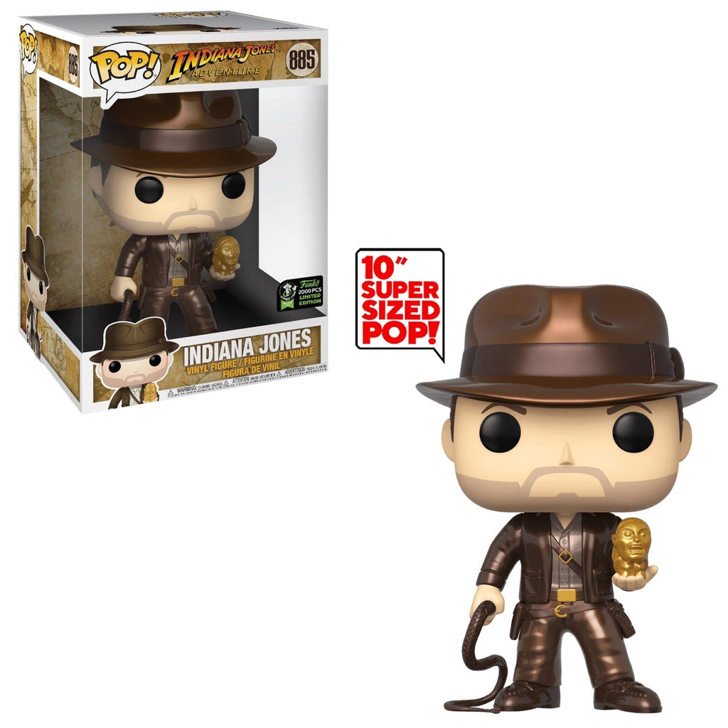 Funko Pop! Disney Indiana Jones w/ Golden Idol ECCC (Official Sticker) 10 Inch Exclusive (Metallic) #885