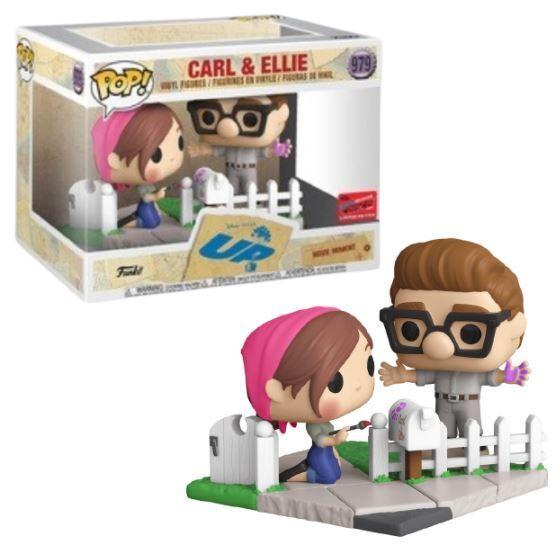 Funko Pop! Disney Pixar Up Carl and Ellie NYCC (Official Sticker) Exclusive Movie Moment #979 w/ Protector