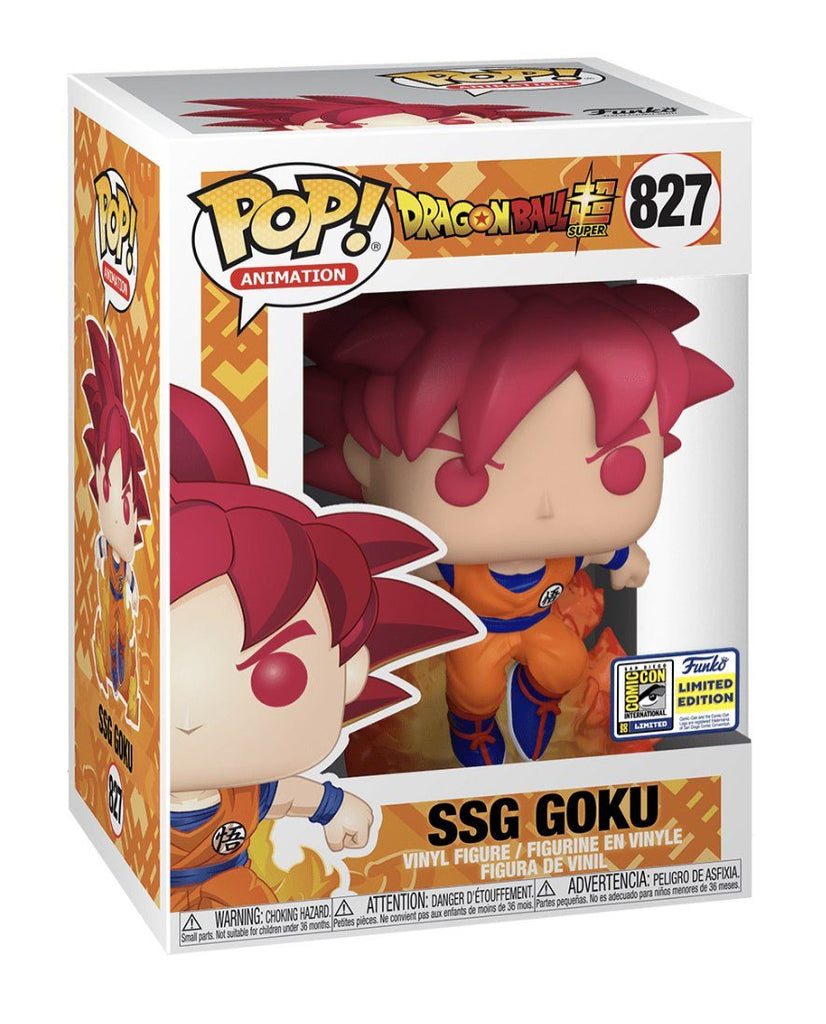 Funko Pop! Dragon Ball Super SSG Goku SDCC (Official Sticker) Exclusive #827