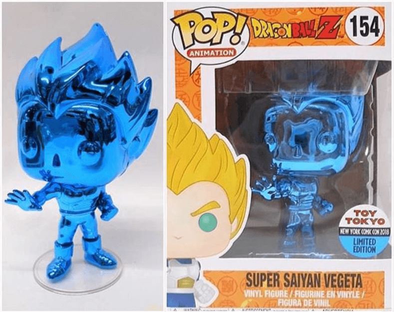 Funko Pop! Dragon Ball Z Blue Chrome Vegeta (Toy Tokyo Sticker) Exclusive #154