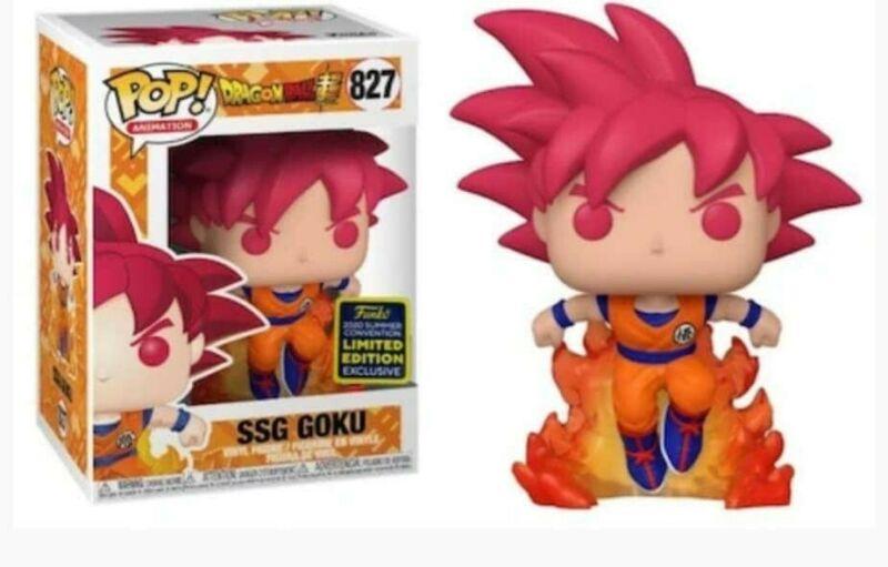 Funko Pop! Dragon Ball Z DBZ Super Saiyan God SSG Goku Summer Convention Exclusive #827