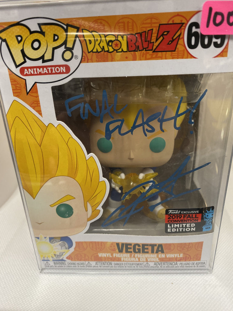 Funko Pop! Dragon Ball Z DBZ Vegeta Final Flash SIGNED Autographed by Chris Sabat 