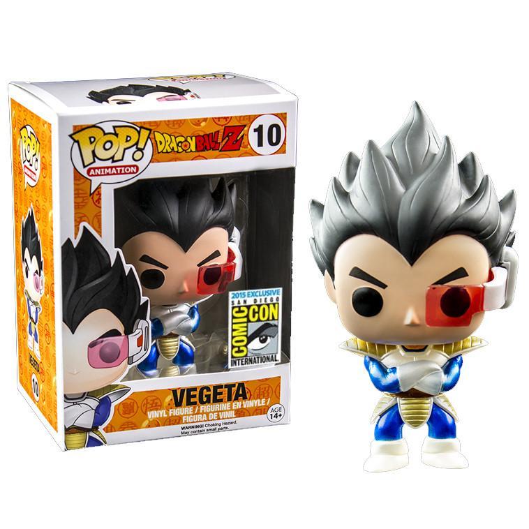 Funko Pop! Dragon Ball Z DBZ Vegeta with Scouter Metallic SDCC Sticker Exclusive #10 (Box Damage)