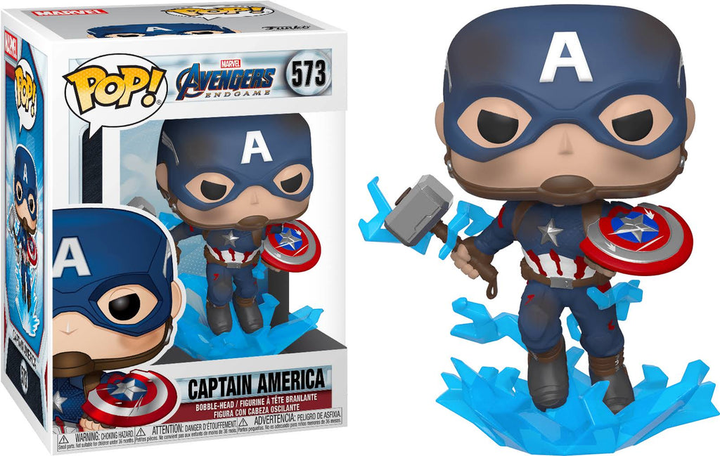 Funko Pop! Endgame Captain America w/ Broken Shield and Hammer #573