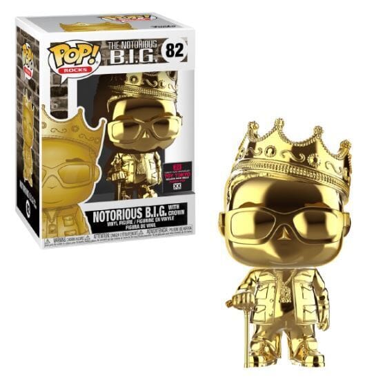 Funko Pop! Gold Chrome Notorious B.I.G. with Crown Exclusive #82