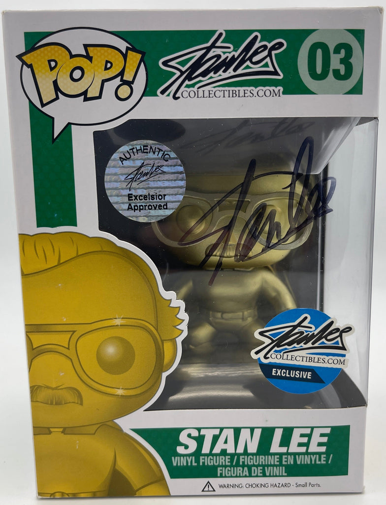 Funko Pop! Gold Stan Lee (Superhero) Exclusive Signed Autographed by Stan Lee #03 (Light Box Damage)