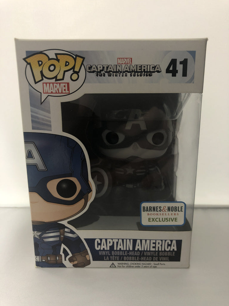 Funko Pop! Marvel Captain America Black and White Winter Soldier Exclusive #41 *Damaged Box*
