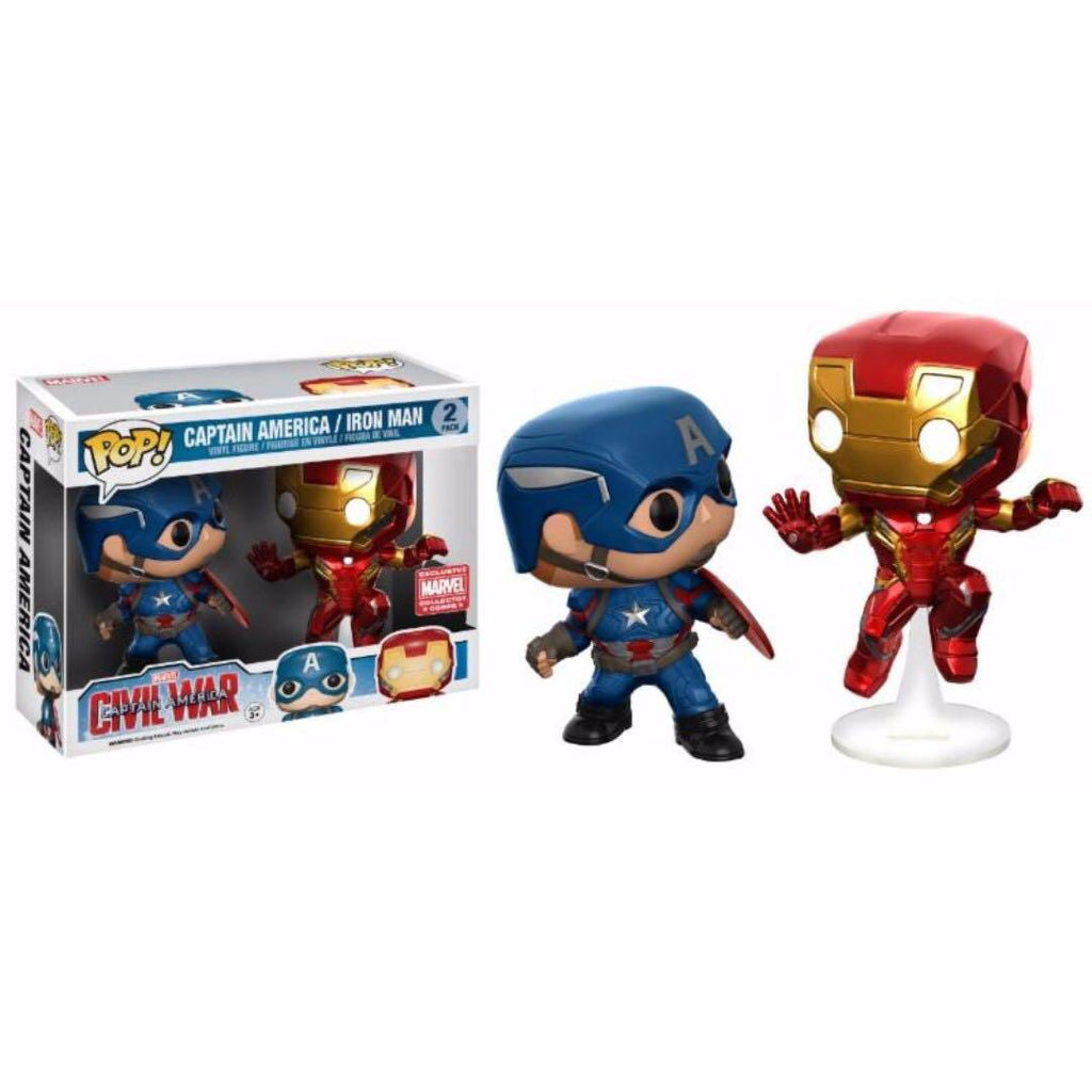 Funko Pop! Marvel Civil War Captain America Iron Man Collector Corps 2 Pack 